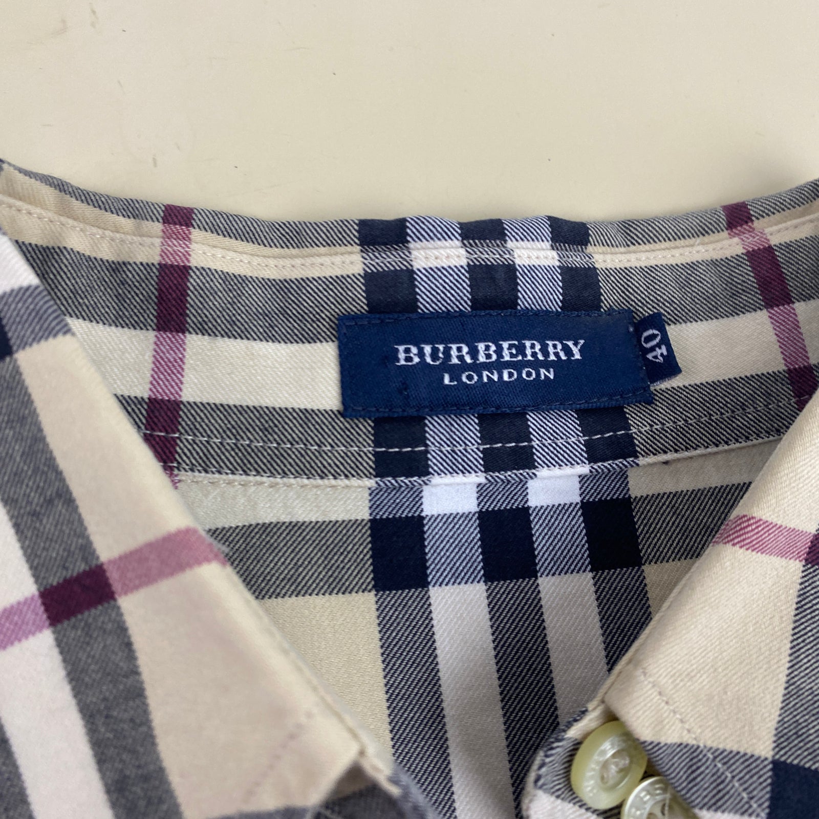 Camisa Burberry Classic Check All Over Print 40 L Mujer Espai Vintage