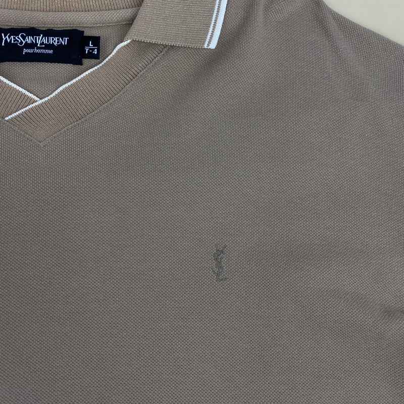 Polo V Neck Yves Saint Laurent Beige - L